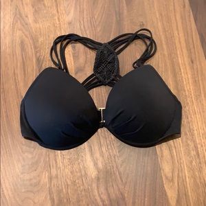 Victoria’s Secret Black Crochet Bikini Top